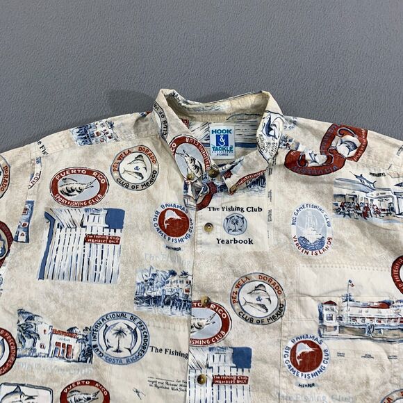 Hook & Tackle Reverse Print Fishing Shirt XL Bahamas Virgin Islands - Picture 2 of 16